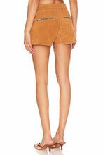 Load image into Gallery viewer, Women Sugar Tan Suede Leather Shorts