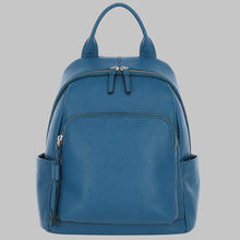 Load image into Gallery viewer, Women Stylish Blue Leather Backpack