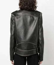 Load image into Gallery viewer, Women's Black Distressed Vintage Leather Jacket