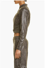Load image into Gallery viewer, Women's Black Vintage Leather Motorcycle Jacket