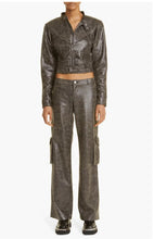 Load image into Gallery viewer, Women's Black Vintage Leather Motorcycle Jacket