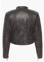 Load image into Gallery viewer, Women's Black Vintage Leather Motorcycle Jacket