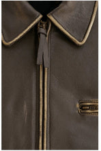 Load image into Gallery viewer, Womens Dark Brown Distressed Vintage Leather Jacket