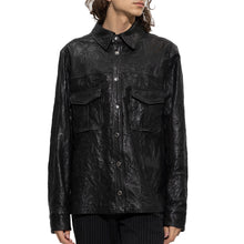 Load image into Gallery viewer, Black Lambskin Leather Shirt for Men
