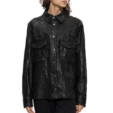 Load image into Gallery viewer, Black Lambskin Leather Shirt for Men