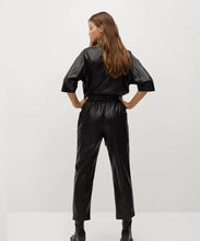 Load image into Gallery viewer, Black Women's Leather Dress Jumpsuit - Glory UK