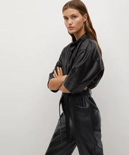 Load image into Gallery viewer, Black Women's Leather Dress Jumpsuit - Glory UK