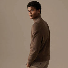 Load image into Gallery viewer, Brown suede Bomber Jacket For Men