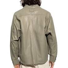 Load image into Gallery viewer, Stylish New Green Men's Button-Down Leather Shirt