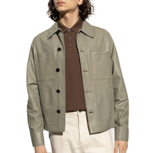 Load image into Gallery viewer, Stylish New Green Men's Button-Down Leather Shirt
