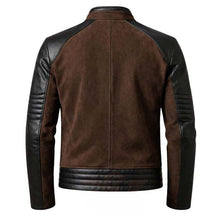 Load image into Gallery viewer, Men's Dark Brown Suede Leather Johnny Cage Jacket with Mortal Kombat 2 Cosplay Style and Premium Finish