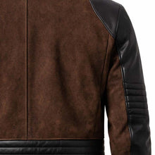 Load image into Gallery viewer, Men's Dark Brown Suede Leather Johnny Cage Jacket with Mortal Kombat 2 Cosplay Style and Premium Finish