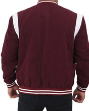 Load image into Gallery viewer, Maroon and White Letterman Jacket