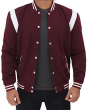 Load image into Gallery viewer, Maroon and White Letterman Jacket
