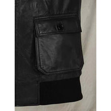 Load image into Gallery viewer, Men Black Lambskin Leather Bomber Jacket with Custom Flight Fit