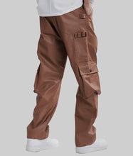 Load image into Gallery viewer, Men Brown Carpenter Leather Pants