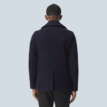 Load image into Gallery viewer, Men Dark Blue Wool Navy Peacoat