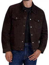 Load image into Gallery viewer, Buy Men Dark Brown Suede Leather Tucker Jacket in UK