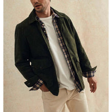 Load image into Gallery viewer, Men Dark Green Suede Leather Shirt Jacket with Custom Tailored Fit