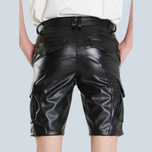 Load image into Gallery viewer, Men Leather Shorts Genuine Multi Pocket Real Leather Pant Style