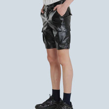 Load image into Gallery viewer, Men Leather Shorts Genuine Multi Pocket Real Leather Pant Style