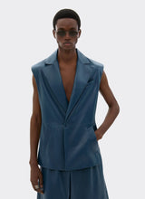 Load image into Gallery viewer, Men Peacock Nappa Leather Gilet Semi Gloss