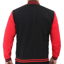 Load image into Gallery viewer, Stylish Men's Red and Black Baseball Varsity Jacket