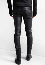 Load image into Gallery viewer, Men’s Black Genuine Leather Motorcycle Pants