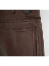 Load image into Gallery viewer, Men’s Brown Genuine Leather Pants Trouser