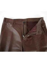 Load image into Gallery viewer, Men’s Brown Genuine Leather Pants Trouser