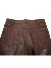 Load image into Gallery viewer, Men’s Brown Genuine Leather Pants Trouser