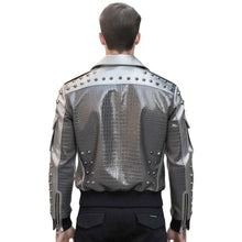 Load image into Gallery viewer, Luxury Crocodile Embossed Leather Bomber Jacket Men
