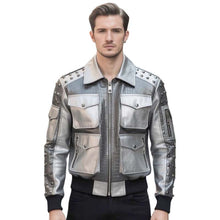 Load image into Gallery viewer, Luxury Crocodile Embossed Leather Bomber Jacket Men