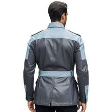 Load image into Gallery viewer, Men's Leather Field Jacket In Gray Blue | Premium Fit