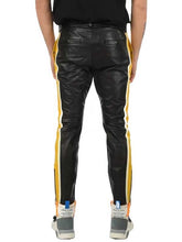Load image into Gallery viewer, Mens Multicolor Biker Leather Pants