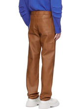 Load image into Gallery viewer, Men's Tan Sheepskin Leather Trouser With Five Pocket Styling