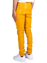 Load image into Gallery viewer, Mens Yellow Leather Jeans with Five Pockets