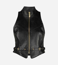 Load image into Gallery viewer, shop womens leather vest in black