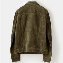 Load image into Gallery viewer, Men's Olive Suede Leather Shirt
