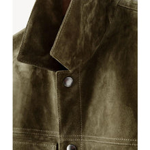Load image into Gallery viewer, Men's Olive Suede Leather Shirt