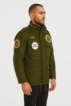 Load image into Gallery viewer, Men's Olive Green Cotton Army Jacket with Vintage M65 Style and Taxi Driver Inspired Design