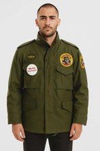 Load image into Gallery viewer, Men's Olive Green Cotton Army Jacket with Vintage M65 Style and Taxi Driver Inspired Design