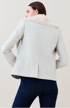 Load image into Gallery viewer, White Fur Leather Blazer for Women