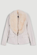 Load image into Gallery viewer, White Fur Leather Blazer for Women