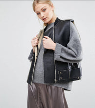 Load image into Gallery viewer, Women Black Shearling Leather Vest