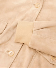 Load image into Gallery viewer, Women Tan Brown Suede Leather Trucker Jacket