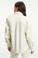 Load image into Gallery viewer, Women White Full Sleeve Leather Shirt