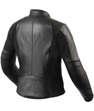 Load image into Gallery viewer, Women's Black Real Leather MI6 Fallout Jacket with Erect Collar Biker Style