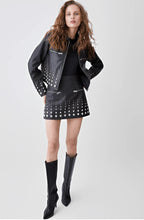 Load image into Gallery viewer, Women's Black Studded Leather Jacket
