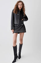 Load image into Gallery viewer, Women's Black Studded Leather Jacket